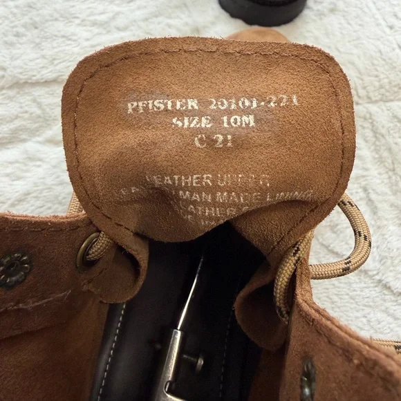 Like New! $265 Milwaukee Boot Co Brown Suede Nubuck Lace-Up Ankle Boots 10 - Picture 8 of 10